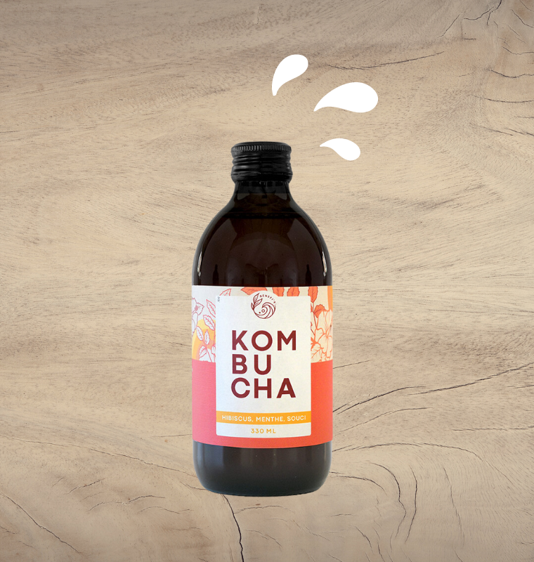 Kombucha Hibiscus, Menthe, Souci